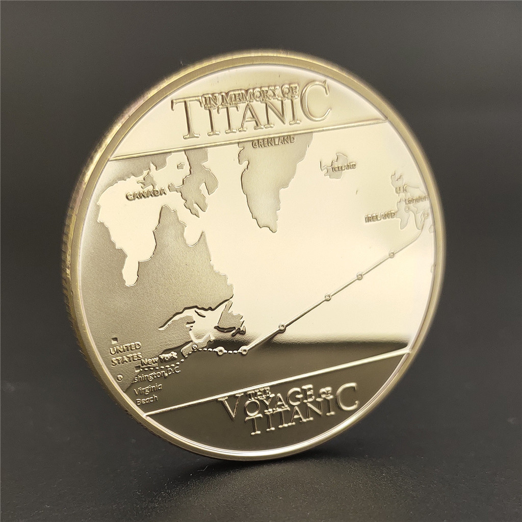 Искусство и ремесла Титаническая памятная монета Золото Золотая Титаник Затонувшая памятная монета