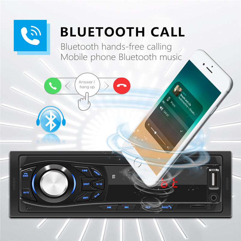 12V CAR RIDIOS bezprzewodowy Bluetooth 1 DIN Handsfree Mp3 FM Music Player Aux/TF/USB Adapter stereo audio odbiornik samochodowy