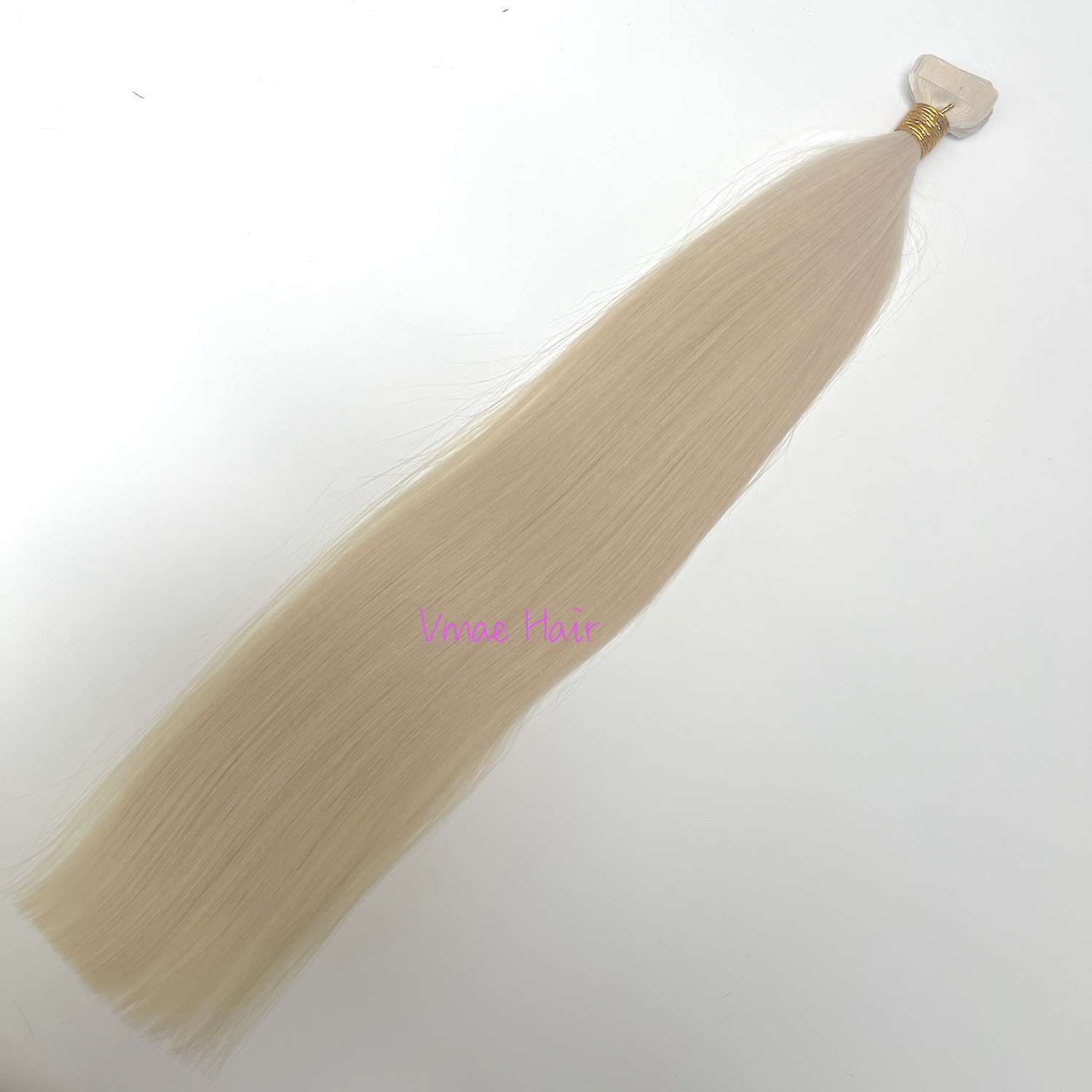 Vmae Capelli umani vergini grezzi al 100% 100g Biondo platino Marrone dorato # 60 # 613 # 1001 Nastro di bellezza naturale dritto in seta doppio disegnato Estensione dei capelli umani Nessun groviglio Nessun spargimento