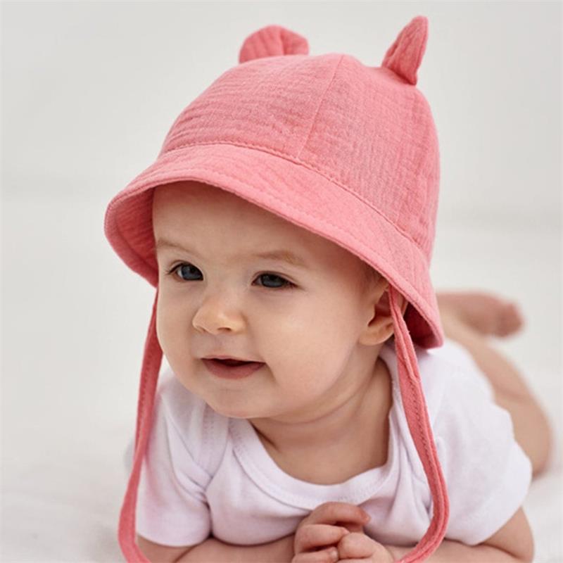 Spring Autumn Solid Color Soft Baby Bucket Hat Cotton Fisherman Hats Summer Panama for Kids Infant Cap Boys Girls Sun Beach Hat