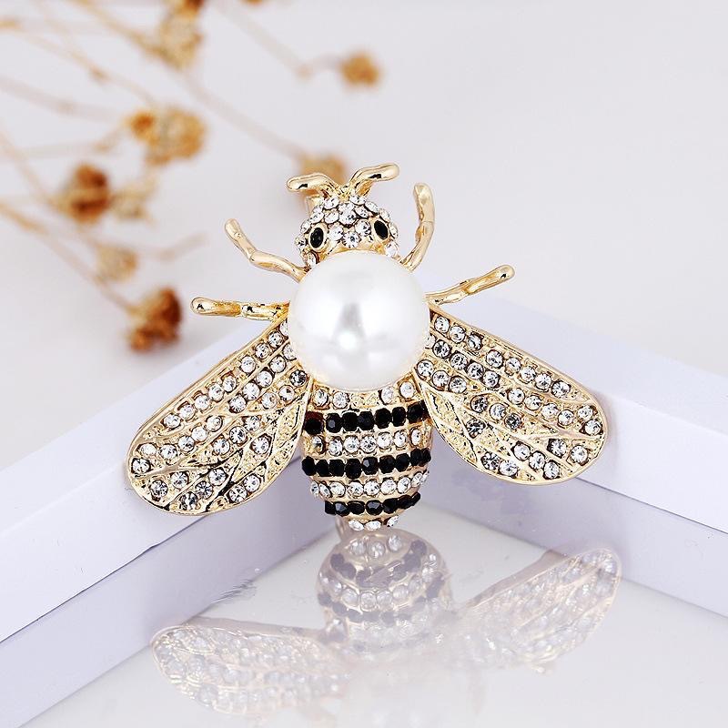 Set di diamanti alla moda Spille ape Spille da donna Perle di calabrone Spille di insetti Corpetto Spilla da colletto da uomo Accessori di gioielli
