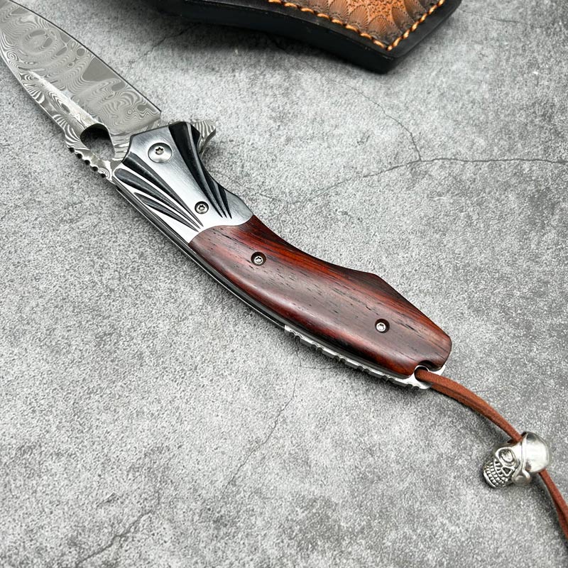 Forged VG10 Damascus Folding Knife Particulate Rosewood Handle High hardness sharp Outdoor Hunting Self Defense Pocket Camping EDC Handmade Knives