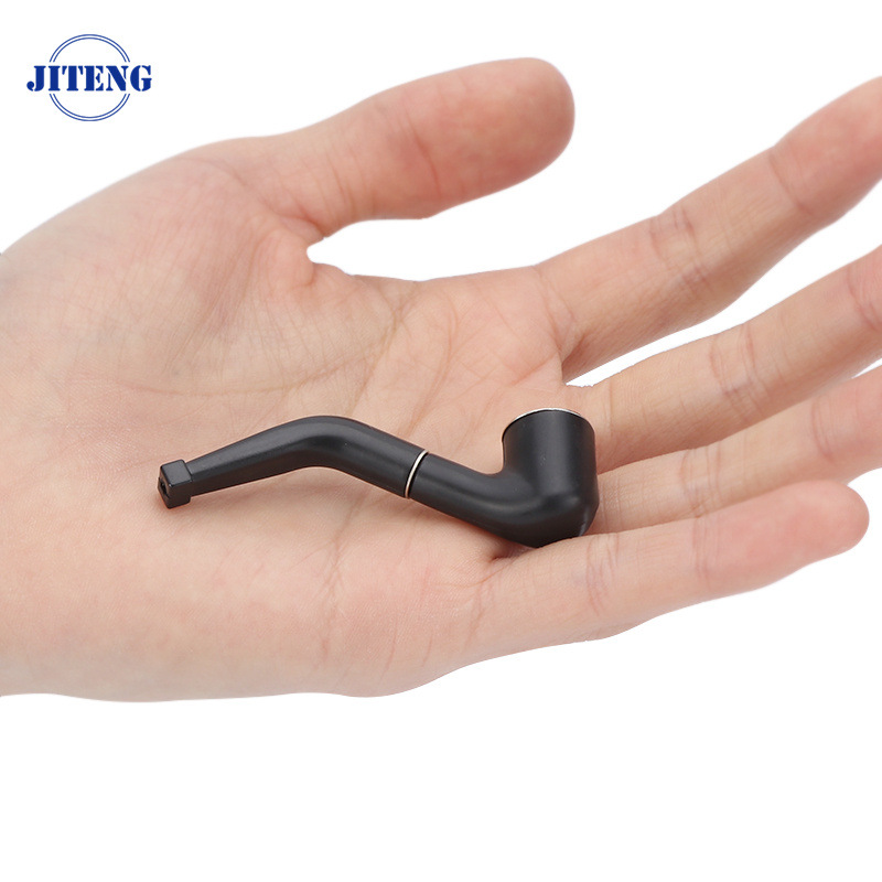 2023 Smoking Pipes Mini cigarette small pipe tobacco mouthpiece plastic black portable iron pot pipe men a mouthful of incense type pot smoking tools