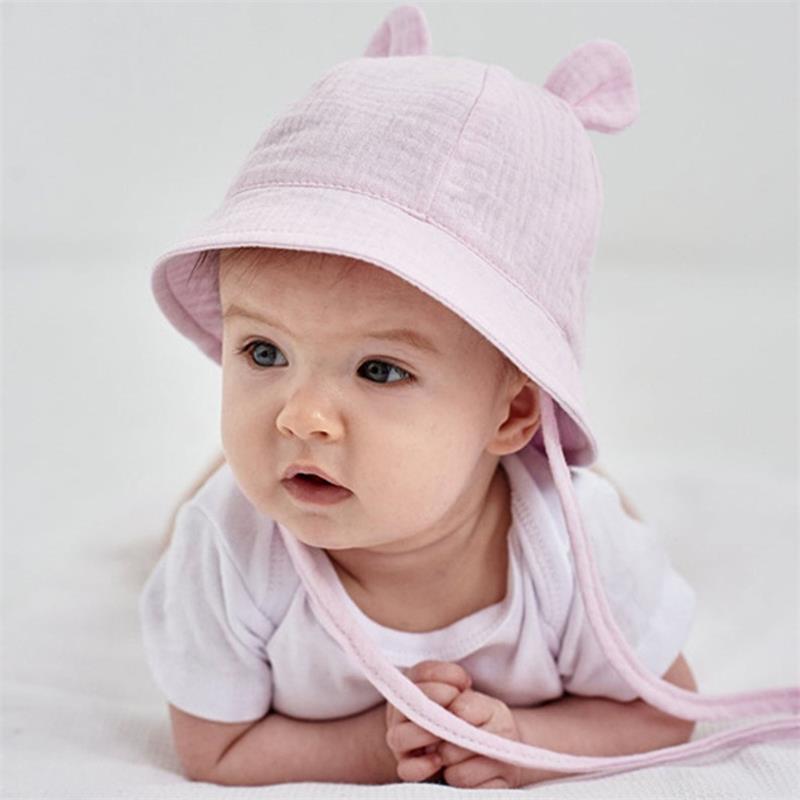 Spring Autumn Solid Color Soft Baby Bucket Hat Cotton Fisherman Hats Summer Panama for Kids Infant Cap Boys Girls Sun Beach Hat