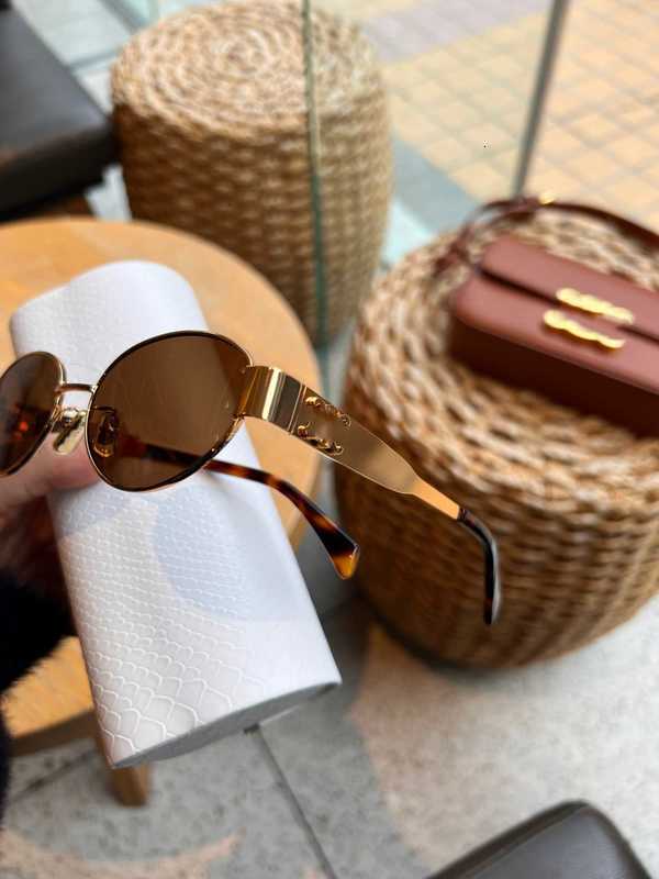 Sunglasses Designer 23 year Grande Arche lisa glasses oval personality metal frame sunglasses women fashion 8GE8