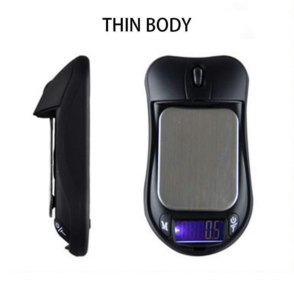 Pocket Mouse Balance numérique ABS Accusure Oxymètre de pouls sans batterie 100 g/500/0,01 g pour bijoux, herbes médicinales, tabac, pesée électronique