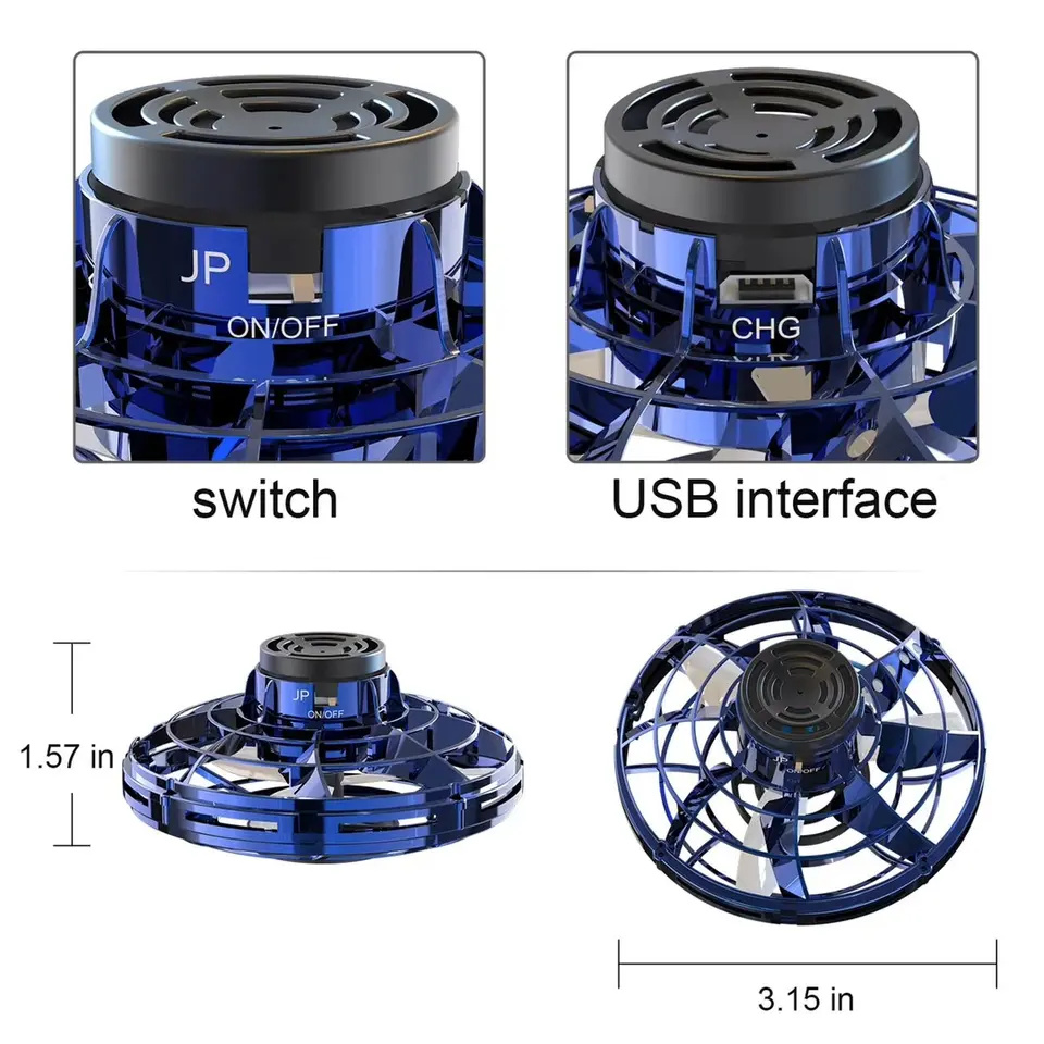 UFO Fidget Spinner zabawka dla dzieci przenośne latanie 360 ​​ﾰ obrotowe lampy LED LED Zwolnienie Prezent Flying Flying Dift Drop Wysyłka