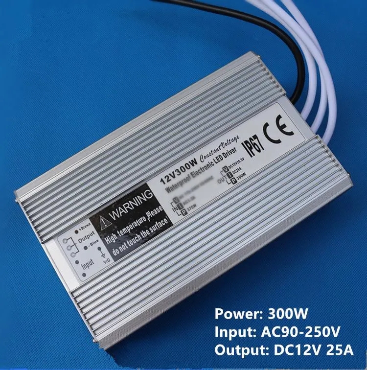 LED電源高品質DC 12V 5A 60W 20-300W 10A 25A IP67トランスLEDドライバーアダプター90V-250V防水トランス