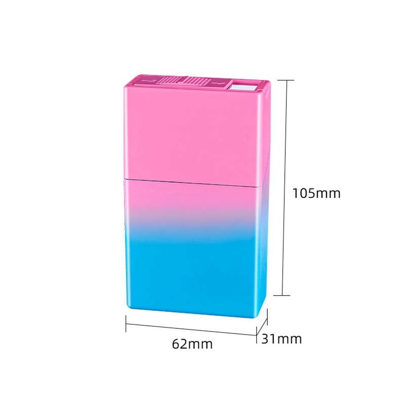 Senaste gradient Färgglada abs rökning Preroll Cigarettlagringslåda Multifunktionell USB -ljusare torr ört Tobakshushållare Fuktbeständig tätningsstash