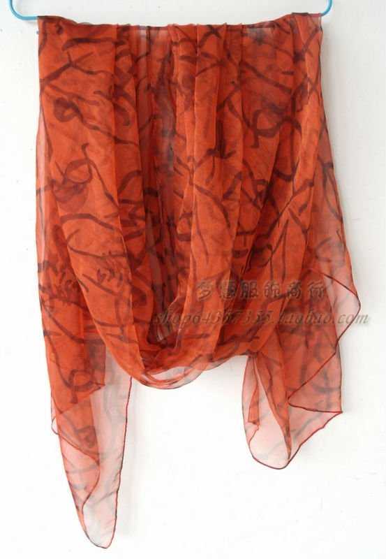 Sarongs Women Natural Silk Long Silk Scarf Printed Fashion Silk Shawl Female Plus Size Silk Scarf 180*105cm For Winter Autumn P230403