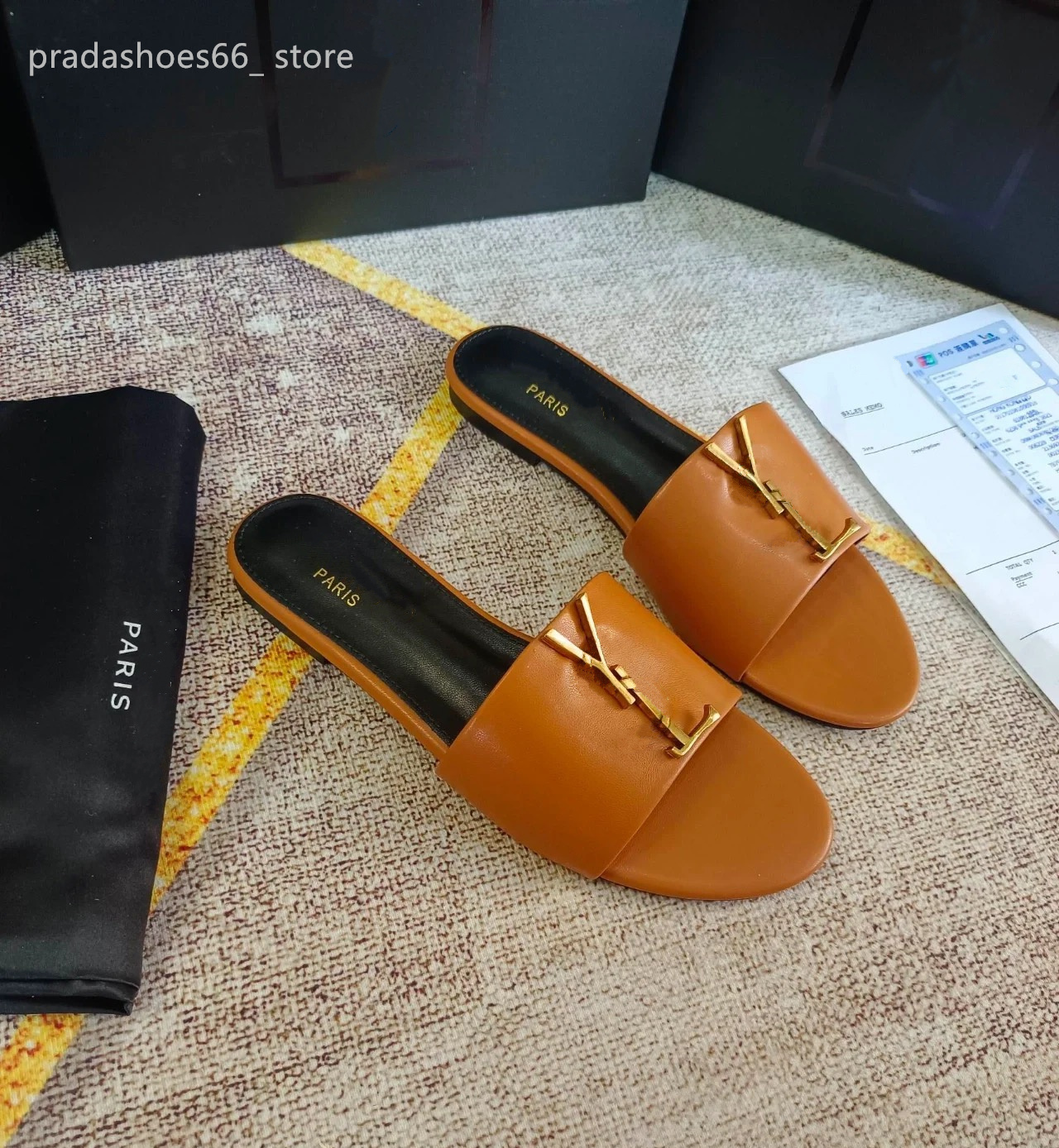 Paris 2023 Genuine Leather Open Toe Woman Sandals Metal Decor One Strap luxury Design Mule Chunky Heel Runway Slipper tory Summer Casual Outdoor Slides