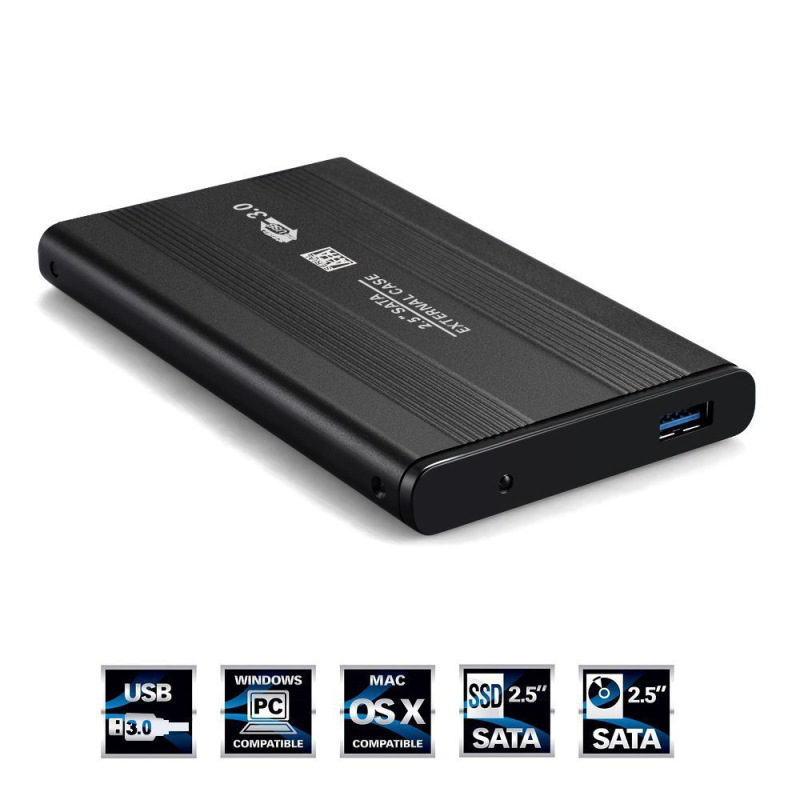 2,5 tum USB 3.0 HDD Externt fodral Hårddisk Disk SATA Extern lagringslåda Hårddisk aluminium med väskor eller butikslåda