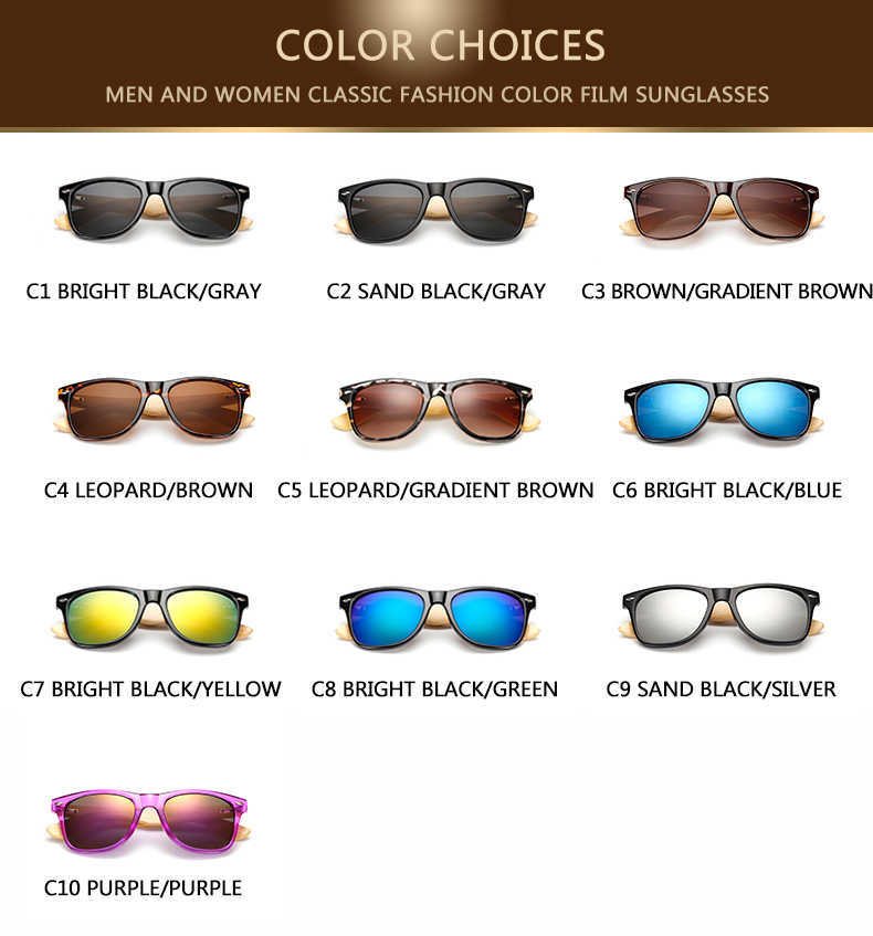 Sunglasses 2021 NEW Retro Sunglasses Men Women Travel Sport Fashion Brand Design Bamboo Wood Frame Sun Glasses UV400 P230406