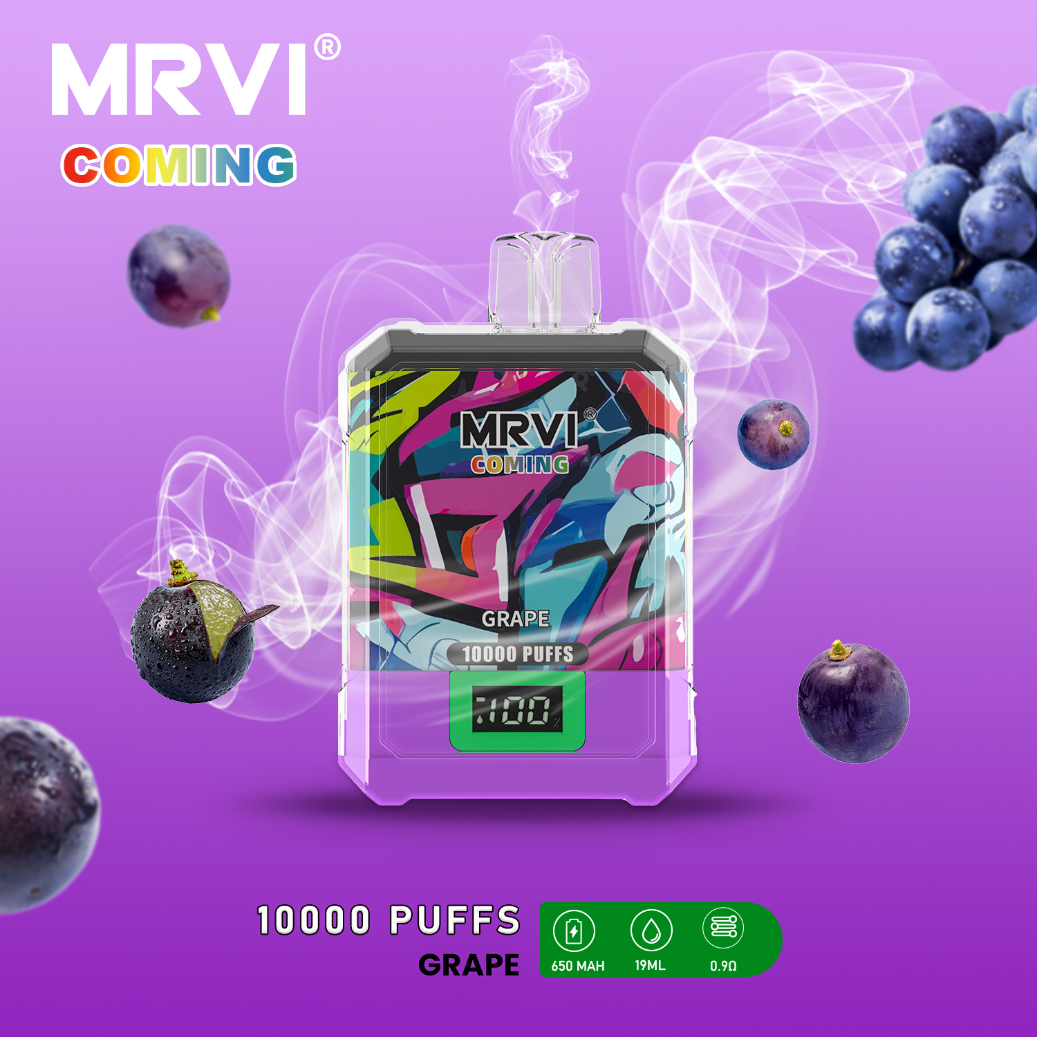 Оригинальный заводской MRVI BAR 10000 Puffs Одноразовая электронная сигарета Vape Pen Перезаряжаемая батарея 650 мАч 16 мл Предварительно заполненная капсула Elfbar Elfworld puff 12000 puff 10000 puff 9000