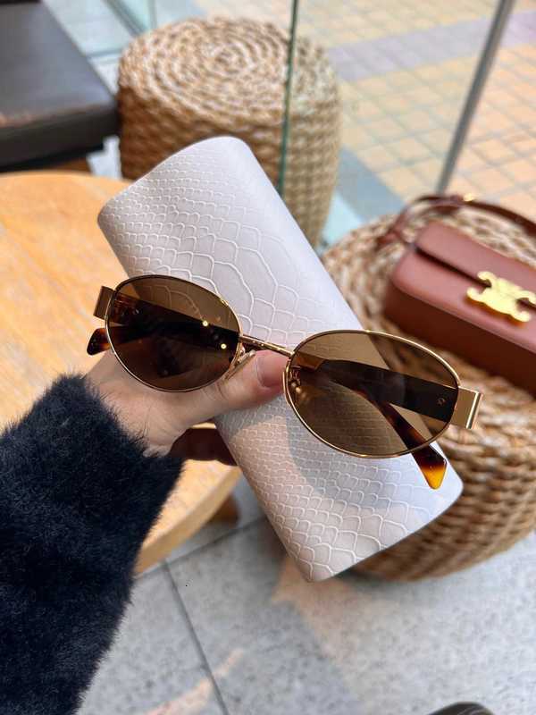 Sunglasses Designer 23 year Grande Arche lisa glasses oval personality metal frame sunglasses women fashion 8GE8