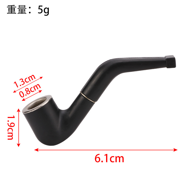 2023 Smoking Pipes Mini cigarette small pipe tobacco mouthpiece plastic black portable iron pot pipe men a mouthful of incense type pot smoking tools