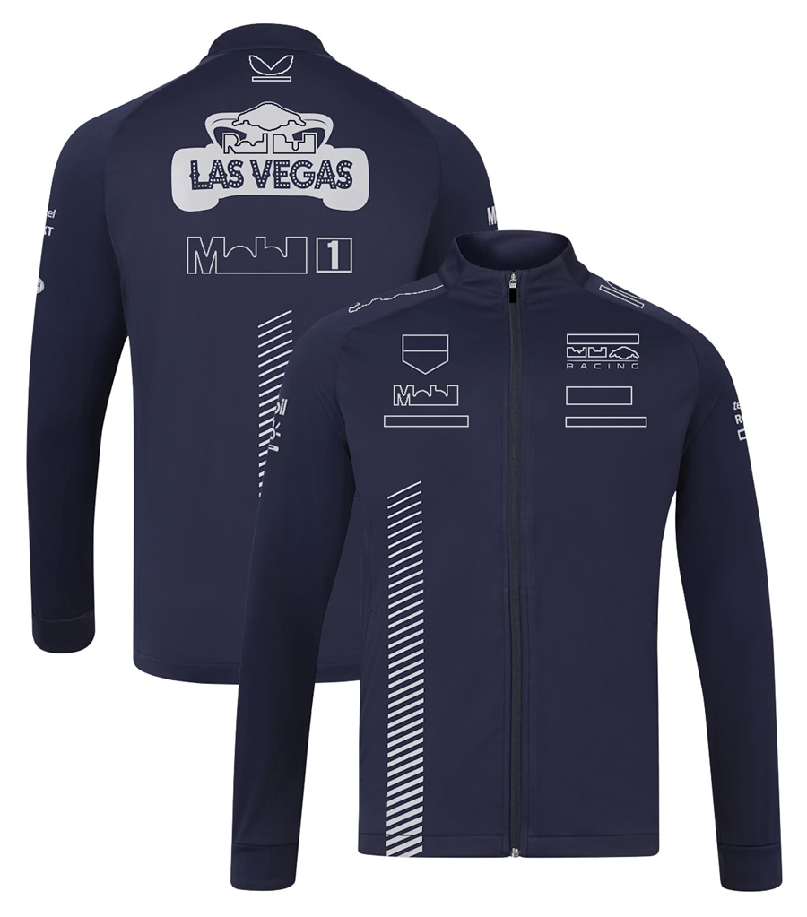 2023 F1 공식 웹 사이트 까마귀 포뮬러 1 레이싱 팀 남자 까마귀 스웨트 셔츠 새로운 시즌 드라이버 풀 지퍼 후 까마귀 야외 스포츠 자켓