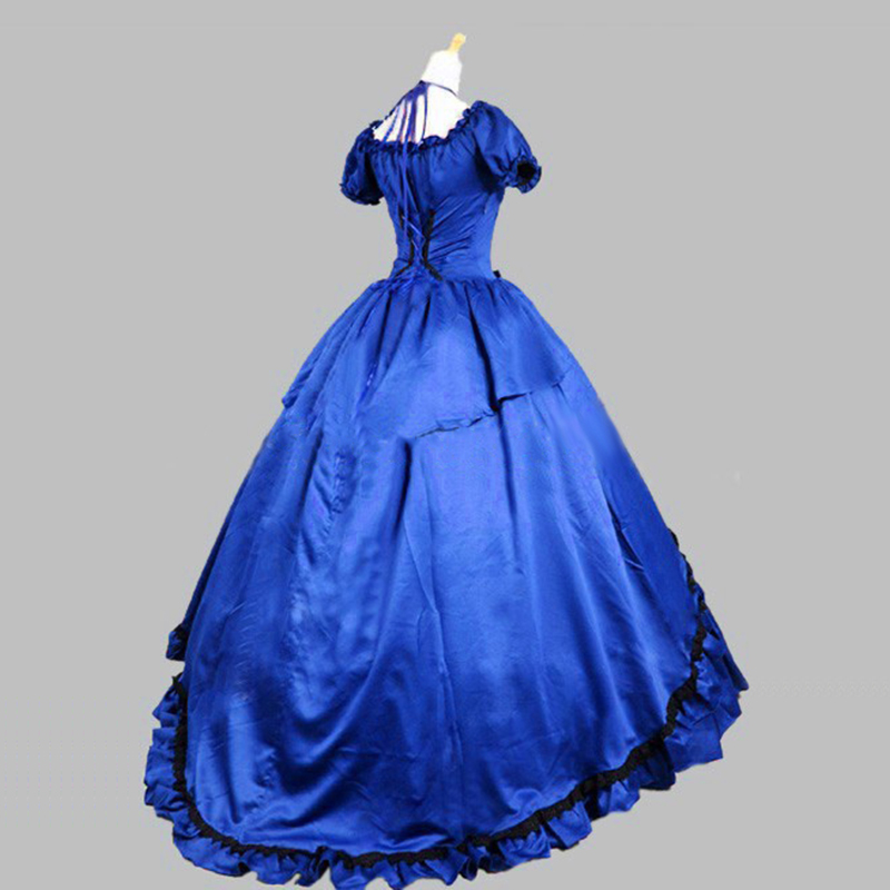 2023 New Noble Red Long Sleeves Ruffles Vintage Victorian Dress Medieval Renaissance Ball Gowns Dresses For Party