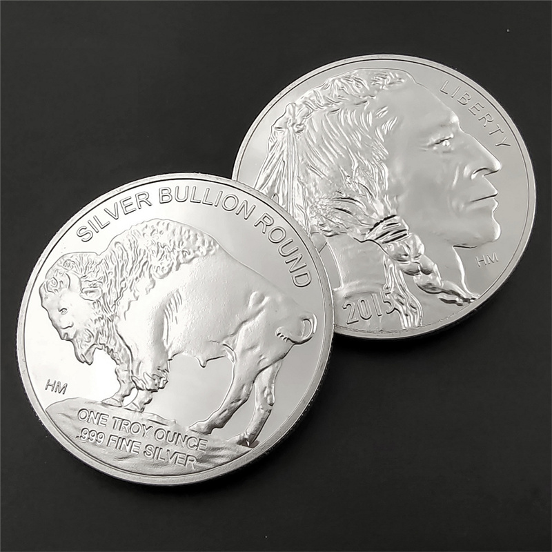 Arts and Craft Silver Plated Bison Coin 2021