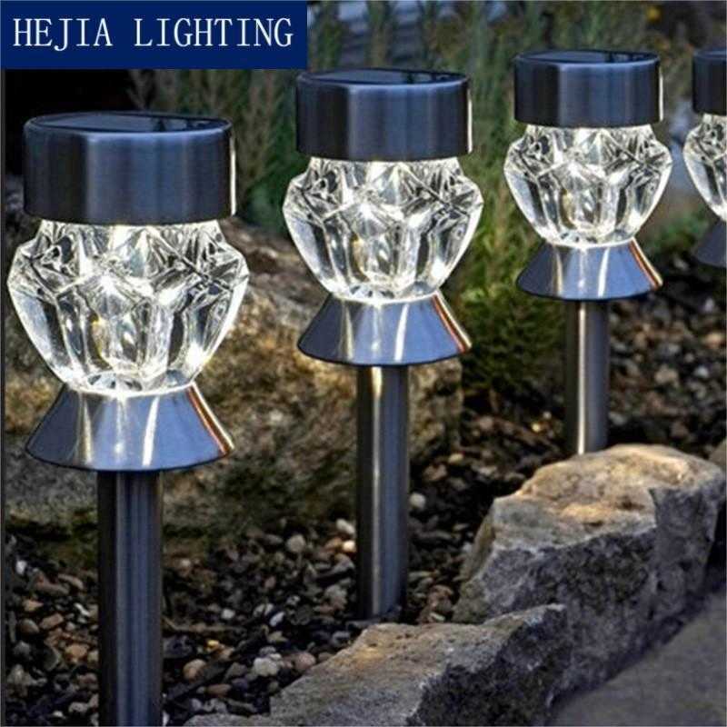 Lámparas de césped Lámpara de césped de diamante solar Patio exterior Atmósfera Lámpara de paisaje Luz pastoral Lámpara de césped Lote P230406