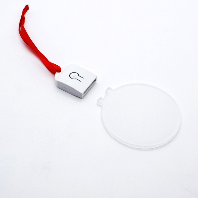 FEDEX Bag Parts Sublimation DIY White Blank Round Acrylic Light Ornaments With Red Rope Christmas Tree Pendant