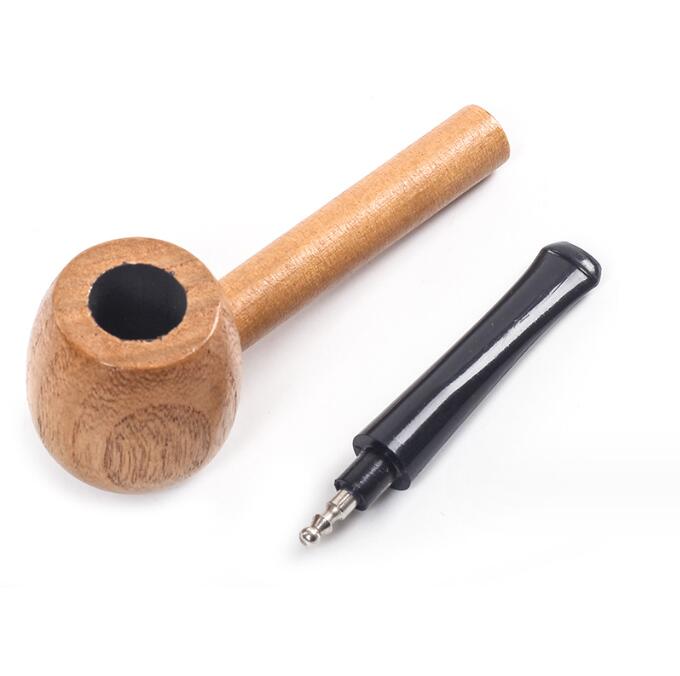 Hand Wood Smoking Pipe Tobacco Wooden Cigarette Herbal Filter Tips Pipes Handmade 153mm length Accessories Tools Oil Rigs