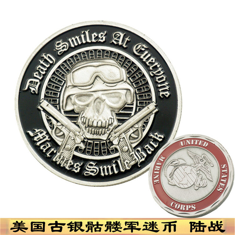 Konst och hantverk Silverfärgat skelett Marine Corps Air Force Commemorative Coin