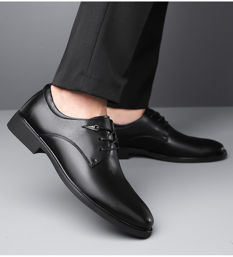 Leather Men Genuine Dress Shoes Business Oxfords Casual for Man Male Gentle Designer Slip on Breathable Black Shoe Factory Ite