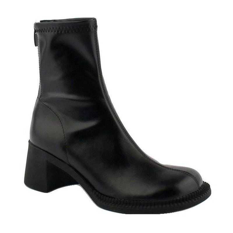 BOTAS 2022 Brand de luxo Mulheres Bloco de salto alto Botas brancas Feminino de dedo do dedo do dedo do Toe Chelsea Botas de alta qualidade Botas curtas zíper AA230406