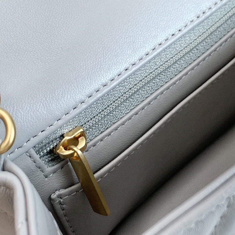 10A Mirror quality original leather beaded chain Bag 20cm women's Shoulder bag Luxury Designer bag and box