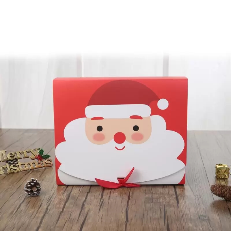 Involucri natalizi Scatola regalo di carta Cartone animato Babbo Natale Scatole confezioni regalo Scatola di bomboniere feste di Natale Borsa caramelle bambini Forniture feste di Natale