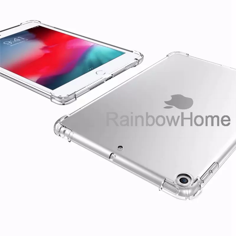 Shockproof Silicone TPU Back Case For iPad Air Pro 9.7 10.2 11 12.9 inch Mini 5 6 Flexible High Clear Soft Transparent Cover Bubble Airbag protection