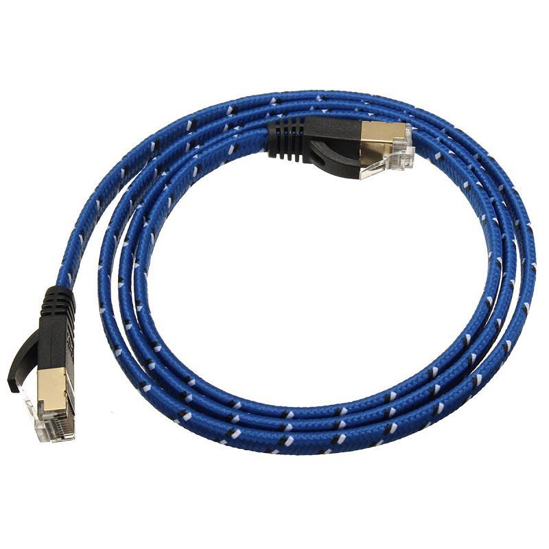 Cat 7-Ethernet-Kabel, Nylon geflochten, 1 m, 5 Fuß, 16 Fuß, professionelles Hochgeschwindigkeits-Netzwerkkabel mit vergoldetem Stecker, STP-Drähte