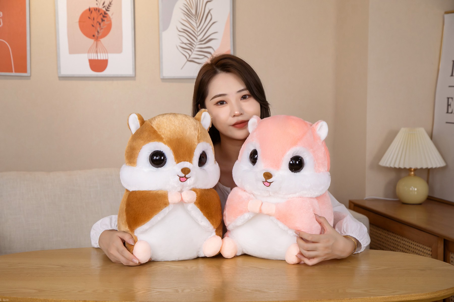 35cm Lovely Honey Glider Animal Doll with 22cm Tail Squirrel Stuffed Plush Toy Home Wedding Party Toys for Children Kids Gifts