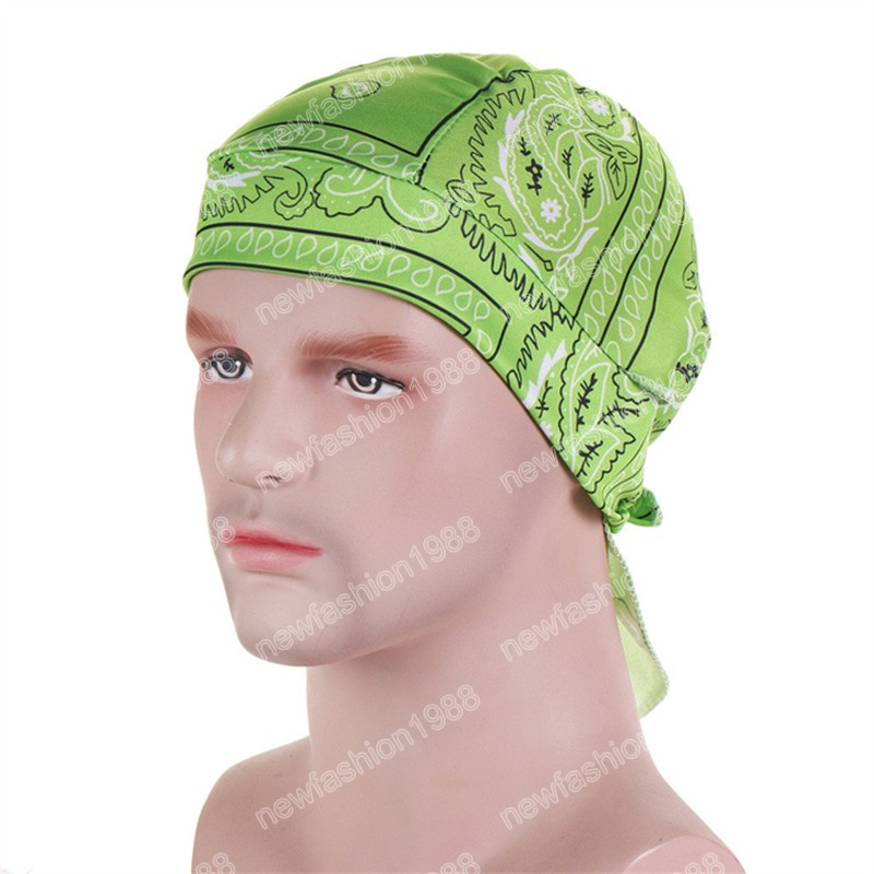 Haaraccessoires unisex paisley print durag du-rag hoofddeksel hoofd wrap schedel pet do rag bandana beanie hoed vrouwen heren hoofdenschaar fietspiraten caps