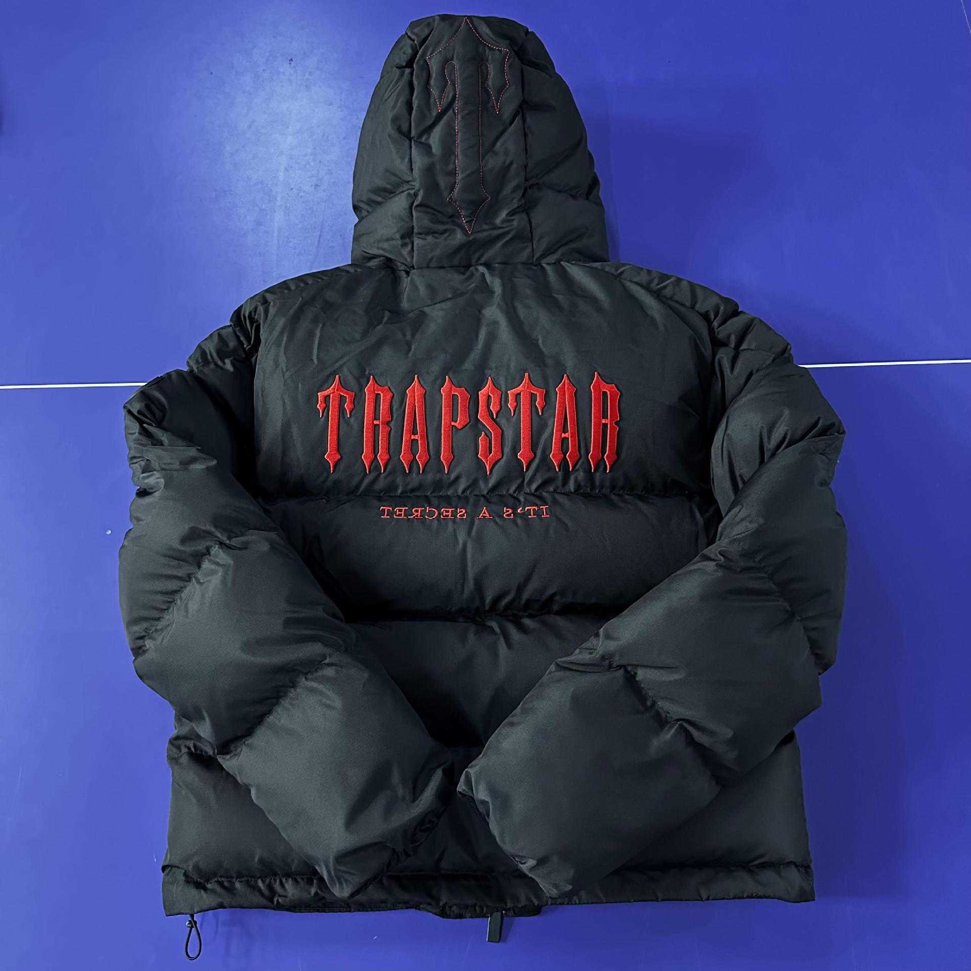 2023 nuovi uomini e donne piumini Trapstarss Explosions Tide marchio americano nero rosso cappotto di cotone ispessito cappotto di cotone sportivo versatile articolo di moda alla moda