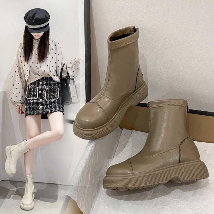 Buty Białe kostki buty koronkowe na płaskie buty buty luksusowe designerskie okrągłe palence platforma Low Ladies 2021 Botas de Mujer AA230406