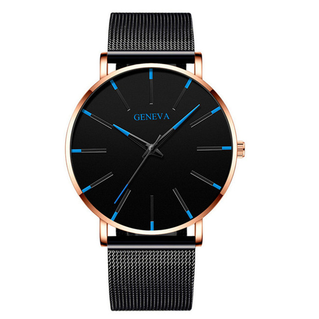 Explosions 2019 new fashion Geneva couple men's and women's simple business net with quartz watch