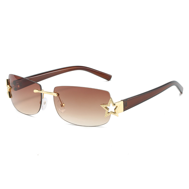 Designer-Cat-Eye-Sonnenbrille für Damen und Herren, Retro-polarisierte UV-Schutz-Sonnenbrille im Urlaub, ideal für Fotojugendliche, fünfzackiges Sternkleid auf Spiegelbeinen, modisch