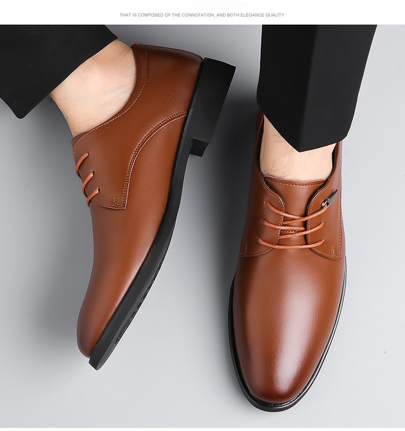 Leather Men Genuine Dress Shoes Business Oxfords Casual for Man Male Gentle Designer Slip on Breathable Black Shoe Factory Ite