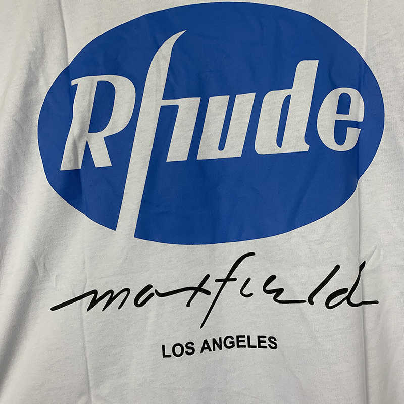 メンズTシャツ2022SSヒップホップイーグル印刷RHUDE Tシャツ男性女性1 1コットンロサンゼル