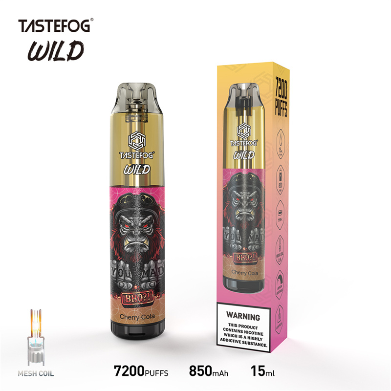 野生の使い捨ての蒸気7200パフTastefog air ajdustable e-cigarette wholesale oem