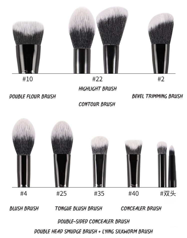 Serie K-V Pennelli trucco Fondotinta cosmetico Fard in polvere Ombretto Blending Concealer Make Up Brush Tool Maquiagem