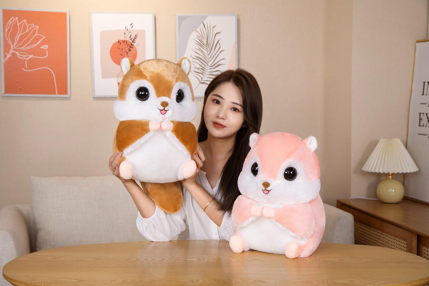 35cm Lovely Honey Glider Animal Doll with 22cm Tail Squirrel Stuffed Plush Toy Home Wedding Party Toys for Children Kids Gifts