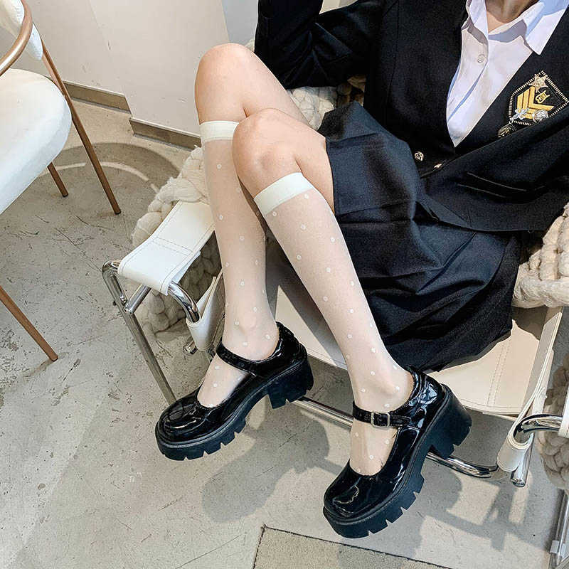 5 أجهزة كمبيوتر مثيرة الجوارب SILK Stocking Sexy JOND KNEE SCREENT FOR Girl Women Bantyhose Core-Spun Wave Point High Firm Party Club Hosiery Z0407