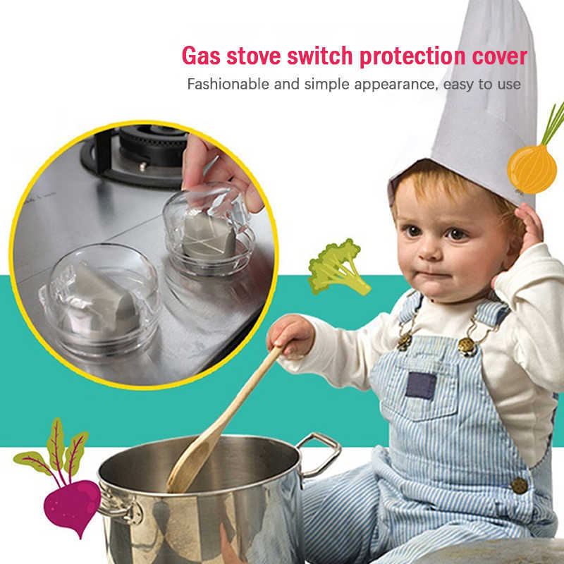 Nuevo 2 uds horno de cocina estufa de Gas cubierta protectora perilla interruptor de Control cubierta Protector cerradura de seguridad cocina protección infantil