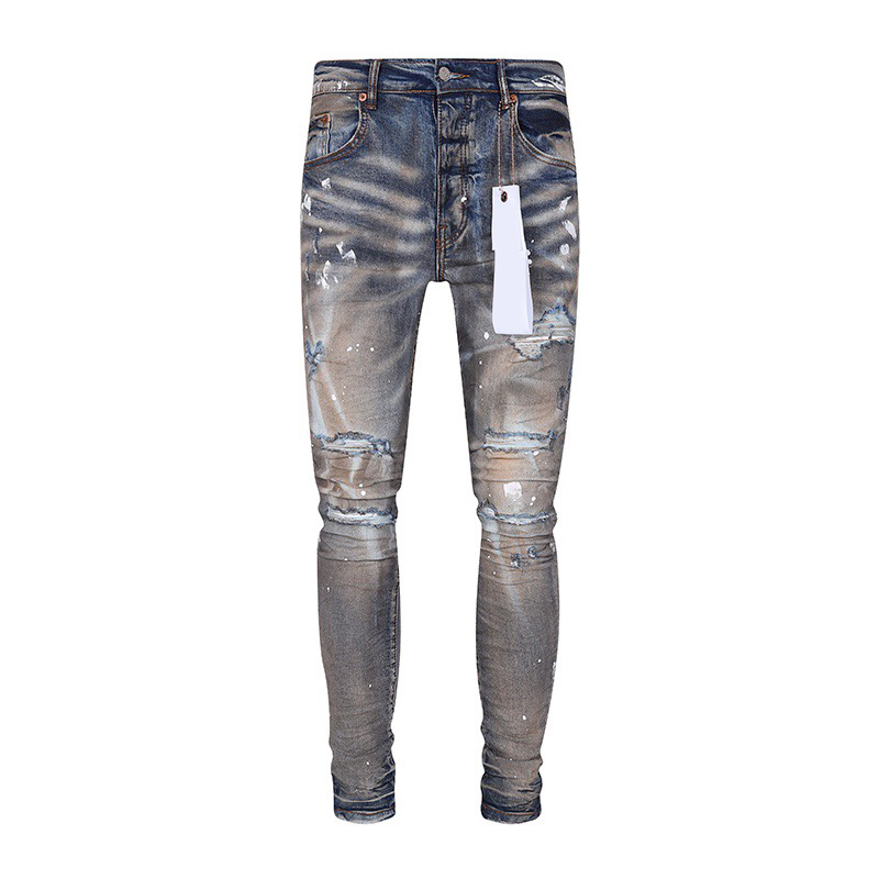 Nuovi Jeans da uomo Foro Blu chiaro Grigio scuro Italia Pantaloni da uomo di marca Pantaloni streetwear denim Skinny Slim Straight Biker Alta qualità 29-40