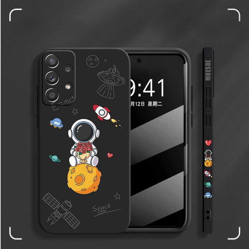 Süße Blumen Astronaut Lanyard Hülle für Samsung Galaxy A52 A53 5G S20 Plus S21 FE S22 Ultra Soft Cover Mädchen Geschenk Paar Shell3460130