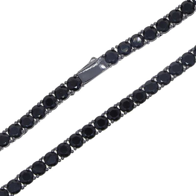 Nouveau noir couleur brillant CZ collier bracelet ensemble glacé Bling cubique zircone chaîne de tennis femmes hommes Hip Hop Bracelet bracelet colliers bijoux en gros