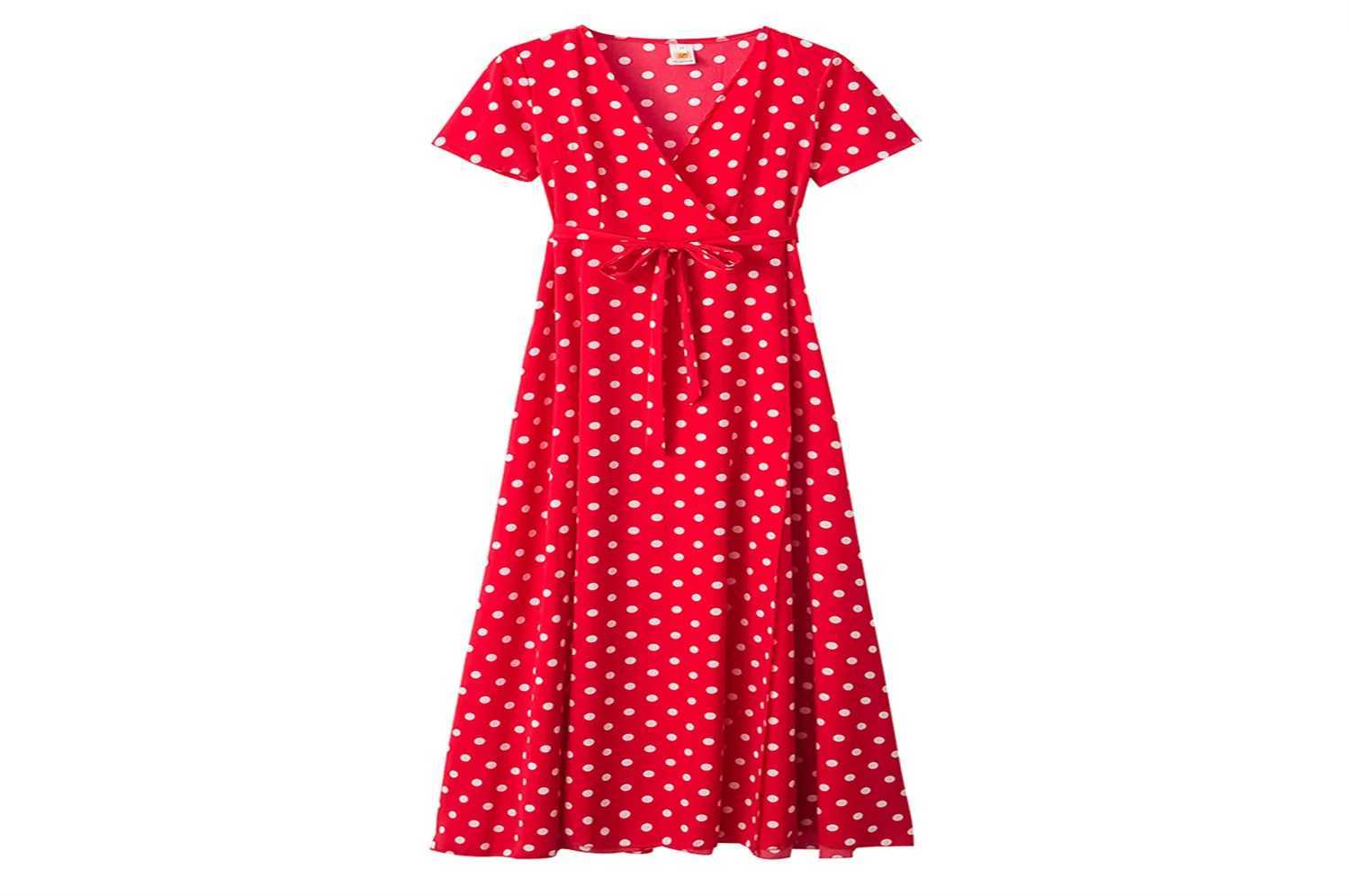 Sukienki w dużych rozmiarach Kobiety Długa sukienka Plus Size Polka Dot Sukienka na plażę Maxi sukienka Kobietowa sukienka na imprezę długości podłogi hobo sundress